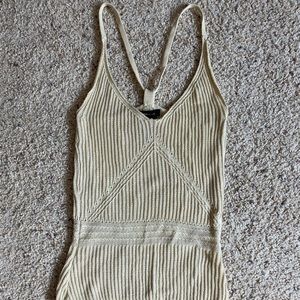 BCBGMaxAzria Cream Knit Halter Top